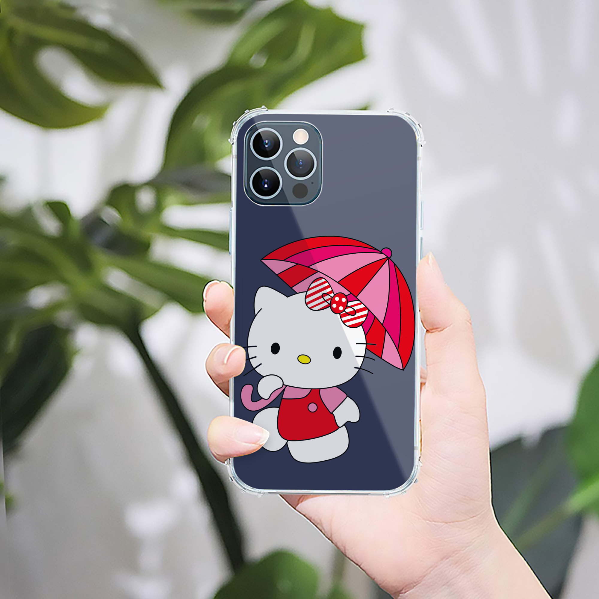 （画像用） Hello Kitty ハローキティ 【iPhone 12シリーズ対応】透明スマホケース（クリアソフトケース）